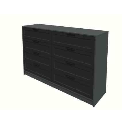 Kомод Тренд КТ-К157 (Антрацит ЛДСП/ Черный ЛМДФ) Ш1565 В1020 Г451